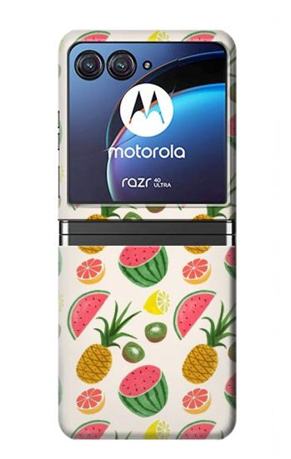 S3883 フルーツ柄 Fruit Pattern Motorola Razr 40 Ultra バックケース、フリップケース・カバー