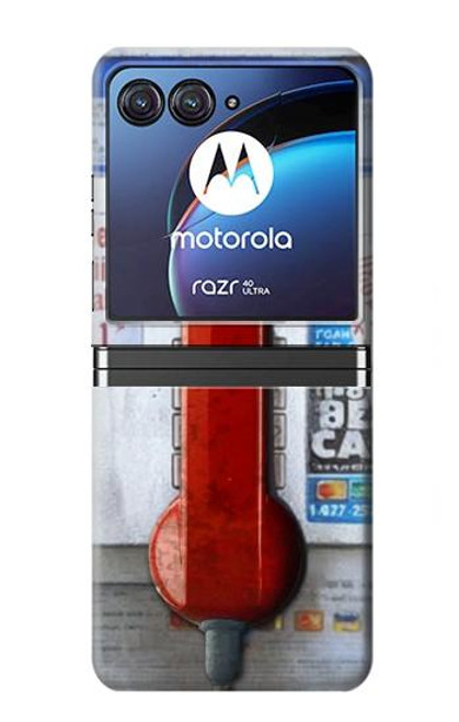 S3925 コラージュヴィンテージ公衆電話 Collage Vintage Pay Phone Motorola Razr 40 Ultra バックケース、フリップケース・カバー