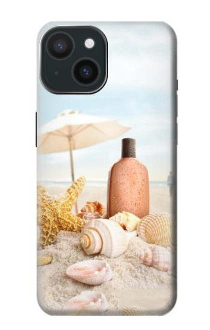 S1425 浜ときれいな貝殻 Seashells on The Beach iPhone 15 バックケース、フリップケース・カバー