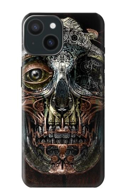 S1685 スチームパンク 頭蓋骨 Steampunk Skull Head iPhone 15 バックケース、フリップケース・カバー