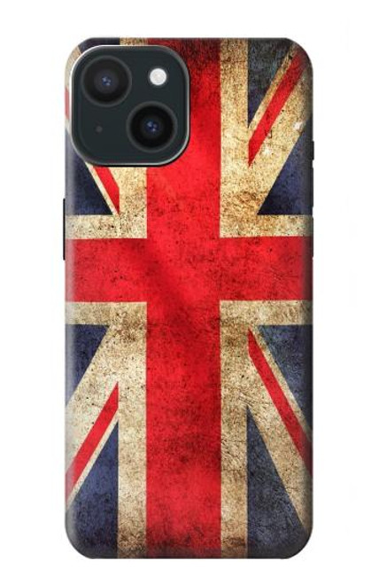 S2303 英国ヴィンテージ国旗 British UK Vintage Flag iPhone 15 バックケース、フリップケース・カバー