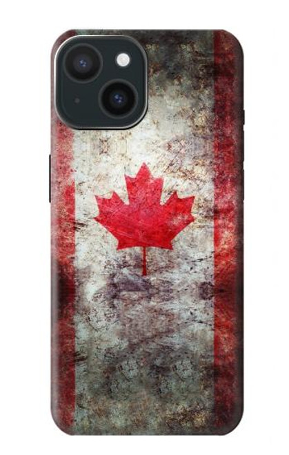 S2490 カナダメープルリーフ旗 Canada Maple Leaf Flag Texture iPhone 15 バックケース、フリップケース・カバー