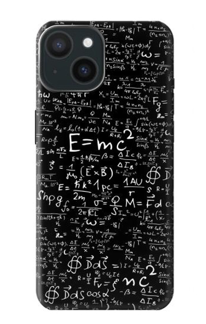 S2574 数学物理学黒板式 Mathematics Physics Blackboard Equation iPhone 15 バックケース、フリップケース・カバー