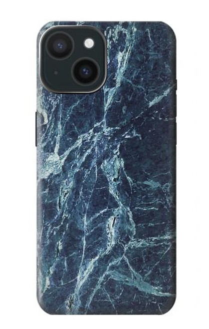 S2799 ライトブルーマーブルストーン グラフィックプリント Light Blue Marble Stone Texture Printed iPhone 15 バックケース、フリップケース・カバー