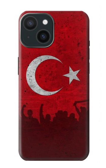 S2991 七面鳥サッカー Turkey Football Soccer Flag iPhone 15 バックケース、フリップケース・カバー