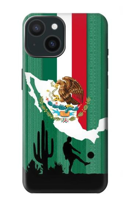 S2994 メキシコサッカー Mexico Football Soccer Map Flag iPhone 15 バックケース、フリップケース・カバー