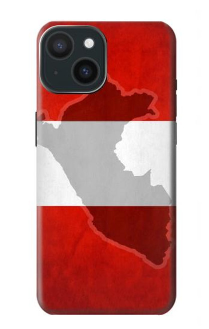 S3018 ペルー旗 Peru Flag iPhone 15 バックケース、フリップケース・カバー