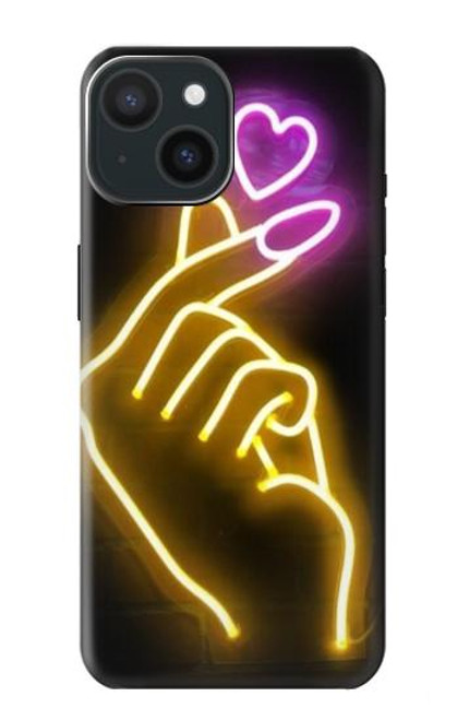 S3512 かわいいミニハート Cute Mini Heart Neon Graphic iPhone 15 バックケース、フリップケース・カバー
