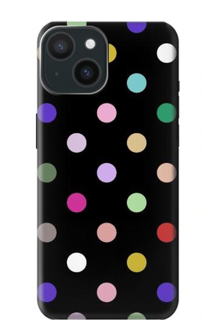 S3532 カラフルな水玉 Colorful Polka Dot iPhone 15 バックケース、フリップケース・カバー