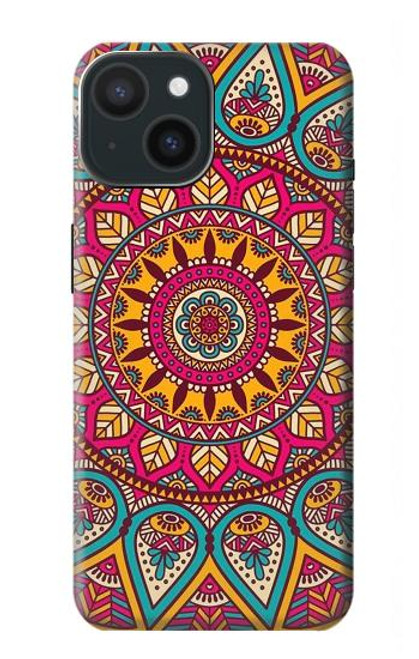 S3694 ヒッピーアートパターン Hippie Art Pattern iPhone 15 バックケース、フリップケース・カバー