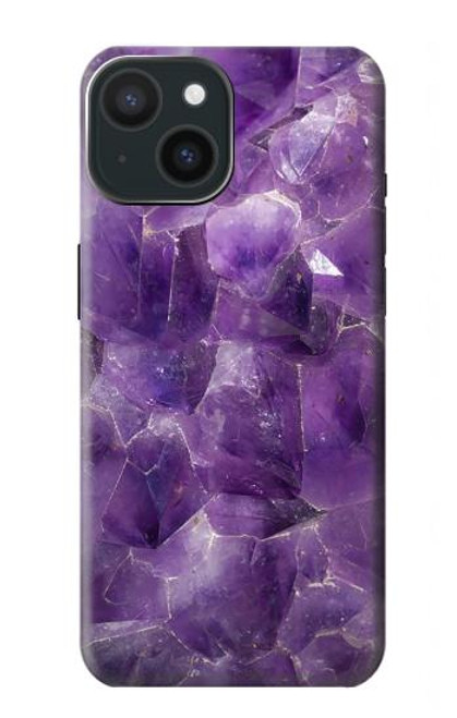 S3713 パープルクォーツアメジストグラフィックプリント Purple Quartz Amethyst Graphic Printed iPhone 15 バックケース、フリップケース・カバー