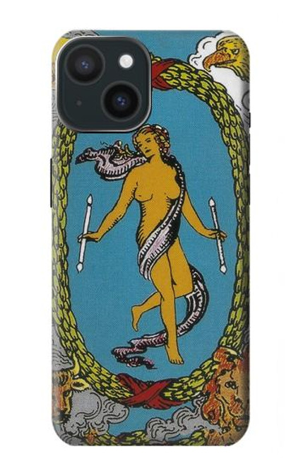 S3746 タロットカード世界 Tarot Card The World iPhone 15 バックケース、フリップケース・カバー