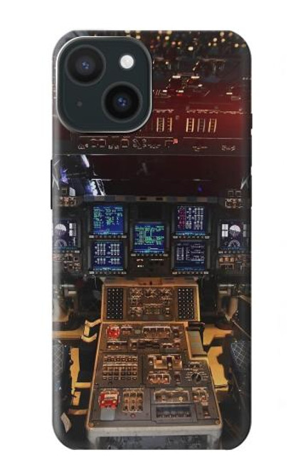 S3836 飛行機のコックピット Airplane Cockpit iPhone 15 バックケース、フリップケース・カバー