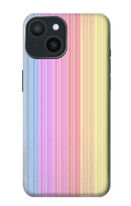 S3849 カラフルな縦の色 Colorful Vertical Colors iPhone 15 バックケース、フリップケース・カバー