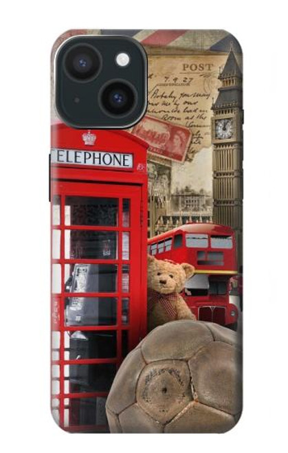 S3856 ヴィンテージ ロンドン ブリティッシュ Vintage London British iPhone 15 バックケース、フリップケース・カバー