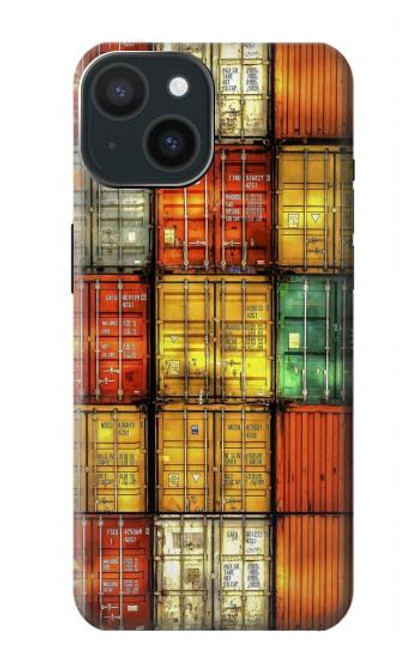 S3861 カラフルなコンテナ ブロック Colorful Container Block iPhone 15 バックケース、フリップケース・カバー