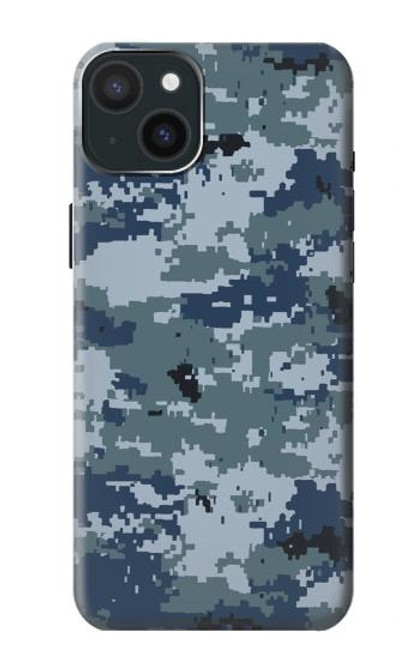 S2346 海軍迷彩グラフィック Navy Camo Camouflage Graphic iPhone 15 Plus バックケース、フリップケース・カバー