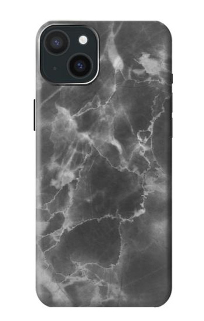 S2526 ブラックマーブルグラフィックプリント Black Marble Graphic Printed iPhone 15 Plus バックケース、フリップケース・カバー