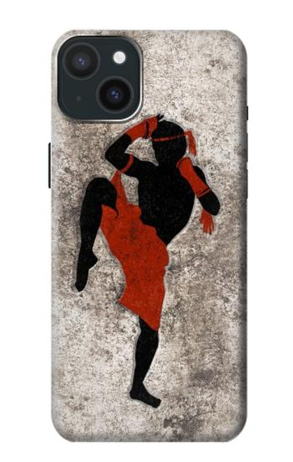 S2634 ムエタイキックボクシング格闘技 Muay Thai Kickboxing Martial Art iPhone 15 Plus バックケース、フリップケース・カバー