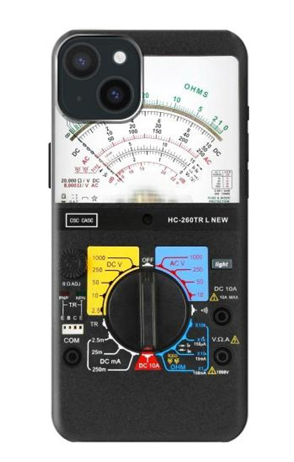 S2660 アナログマルチメータグラフィックプリント Analog Multimeter Graphic Printed iPhone 15 Plus バックケース、フリップケース・カバー