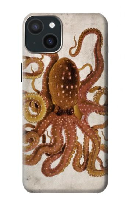 S2801 ヴィンテージタコ Vintage Octopus iPhone 15 Plus バックケース、フリップケース・カバー