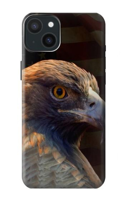 S3376 イーグルアメリカ国旗 Eagle American Flag iPhone 15 Plus バックケース、フリップケース・カバー