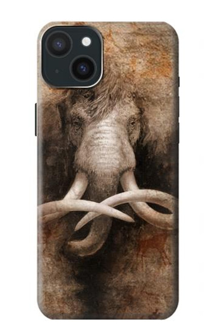 S3427 マンモス古代の洞窟芸術 Mammoth Ancient Cave Art iPhone 15 Plus バックケース、フリップケース・カバー
