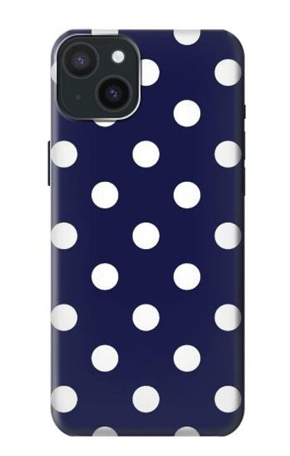 S3533 ブルーの水玉 Blue Polka Dot iPhone 15 Plus バックケース、フリップケース・カバー