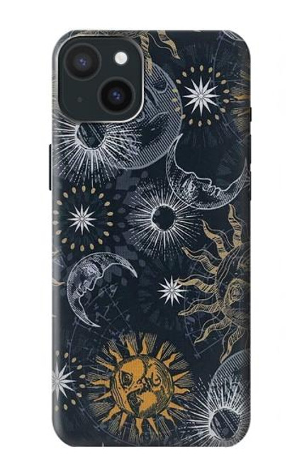 S3702 月と太陽 Moon and Sun iPhone 15 Plus バックケース、フリップケース・カバー