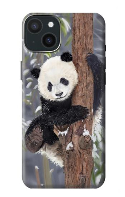 S3793 かわいい赤ちゃん雪パンダのペイント Cute Baby Panda Snow Painting iPhone 15 Plus バックケース、フリップケース・カバー