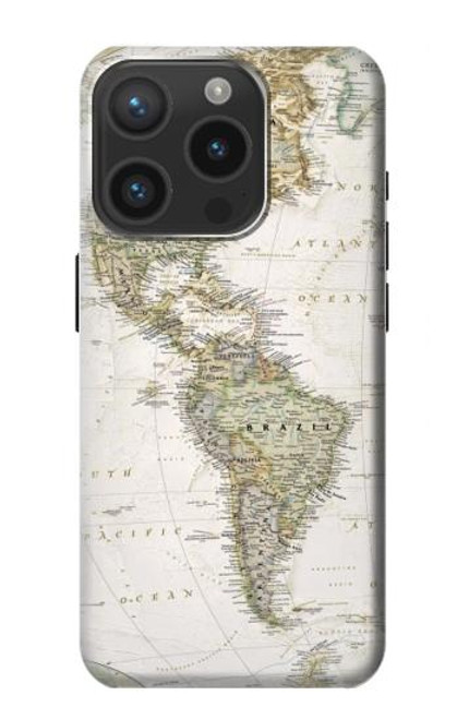 S0604 世界地図 World Map iPhone 15 Pro バックケース、フリップケース・カバー