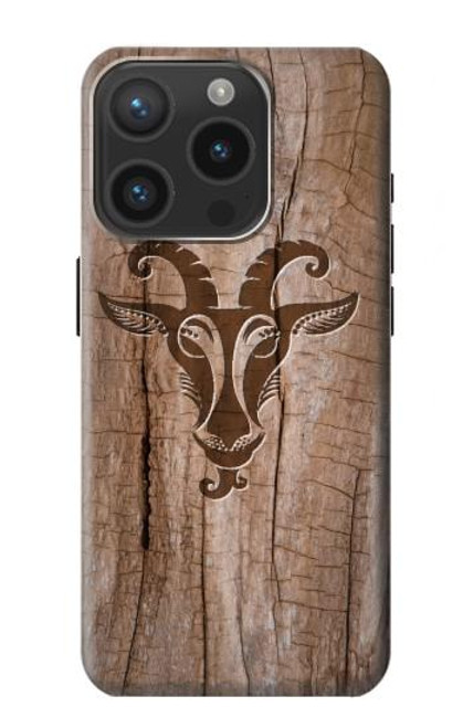 S2183 ヤギ 木材 グラフィックプリント Goat Wood Graphic Printed iPhone 15 Pro バックケース、フリップケース・カバー