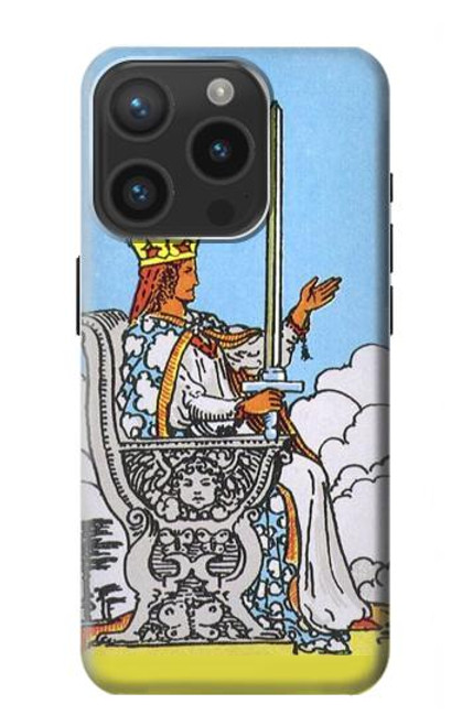 S3068 タロットカード ソードの女王 Tarot Card Queen of Swords iPhone 15 Pro バックケース、フリップケース・カバー