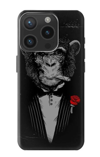 S3167 面白いマフィア猿 Funny Gangster Mafia Monkey iPhone 15 Pro バックケース、フリップケース・カバー