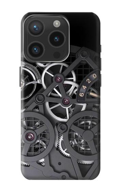 S3176 時計の中 Inside Watch Black iPhone 15 Pro バックケース、フリップケース・カバー