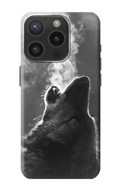 S3505 オオカミ Wolf Howling iPhone 15 Pro バックケース、フリップケース・カバー