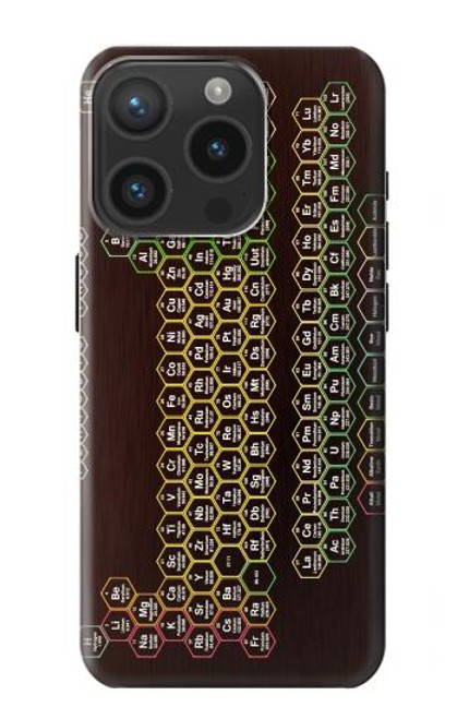 S3544 ネオンハニカム周期表 Neon Honeycomb Periodic Table iPhone 15 Pro バックケース、フリップケース・カバー
