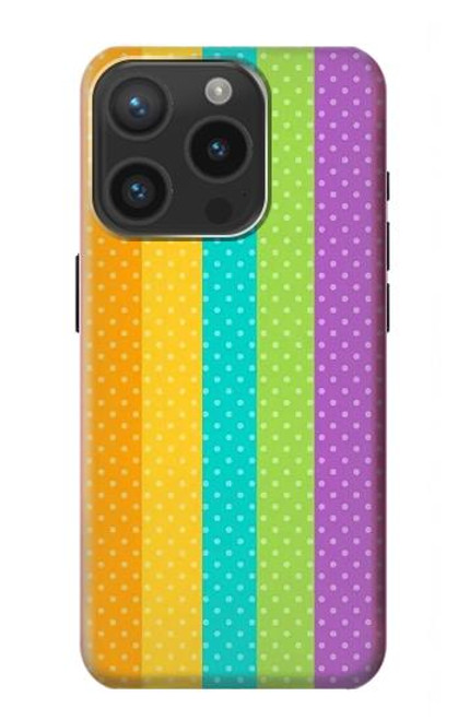 S3678 カラフルなレインボーバーティカル Colorful Rainbow Vertical iPhone 15 Pro バックケース、フリップケース・カバー