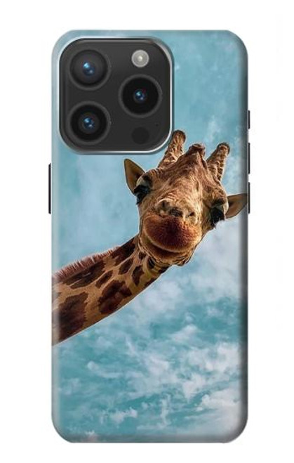 S3680 かわいいスマイルキリン Cute Smile Giraffe iPhone 15 Pro バックケース、フリップケース・カバー