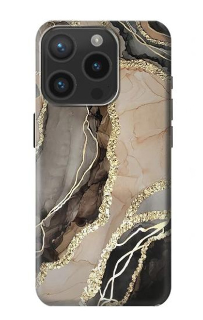 S3700 マーブルゴールドグラフィックプリント Marble Gold Graphic Printed iPhone 15 Pro バックケース、フリップケース・カバー