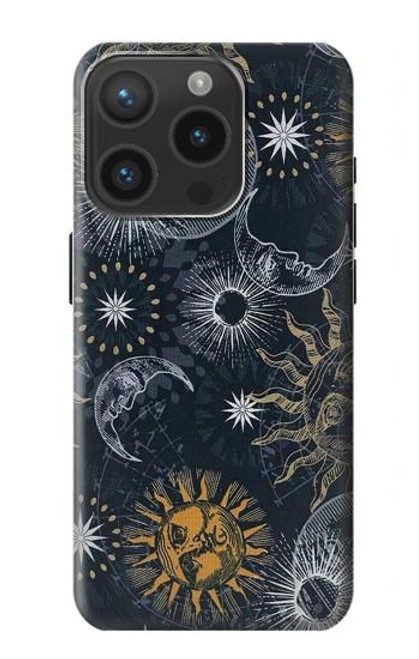 S3702 月と太陽 Moon and Sun iPhone 15 Pro バックケース、フリップケース・カバー