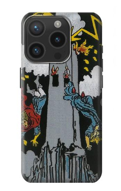 S3745 タロットカードタワー Tarot Card The Tower iPhone 15 Pro バックケース、フリップケース・カバー