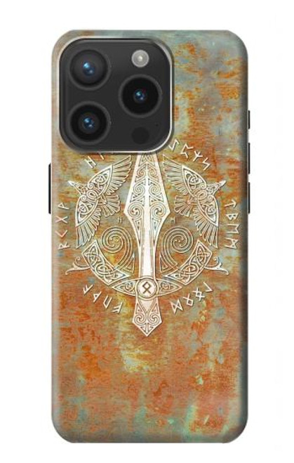 S3827 オーディン北欧バイキングシンボルのグングニル槍 Gungnir Spear of Odin Norse Viking Symbol iPhone 15 Pro バックケース、フリップケース・カバー