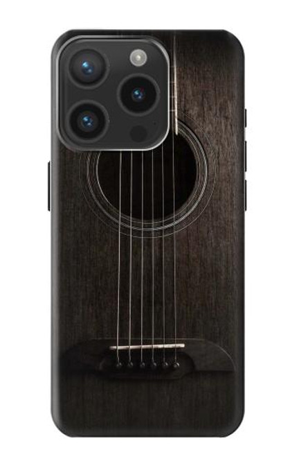 S3834 ブラックギター Old Woods Black Guitar iPhone 15 Pro バックケース、フリップケース・カバー