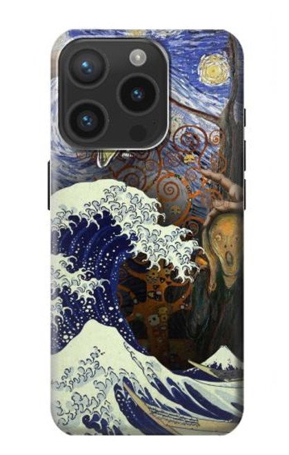 S3851 アートの世界 ヴァンゴッホ 北斎 ダヴィンチ World of Art Van Gogh Hokusai Da Vinci iPhone 15 Pro バックケース、フリップケース・カバー