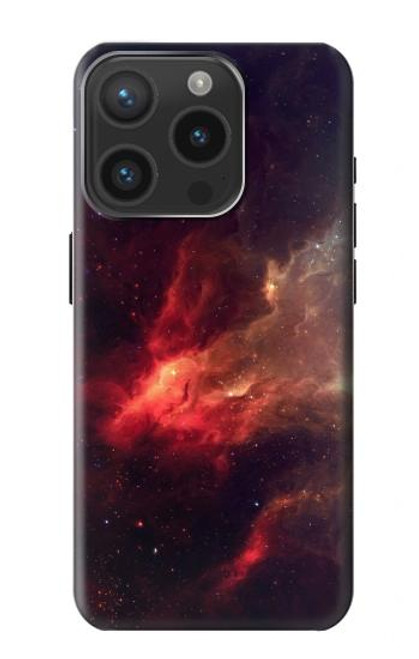 S3897 赤い星雲の宇宙 Red Nebula Space iPhone 15 Pro バックケース、フリップケース・カバー