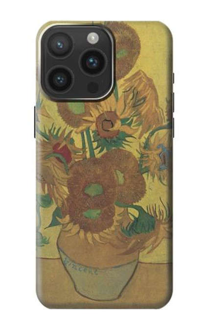S0214 フィンセント・ファン・ゴッホ 15本のひまわり Van Gogh Vase Fifteen Sunflowers iPhone 15 Pro Max バックケース、フリップケース・カバー