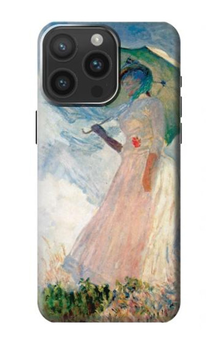 S0998 クロード・モネ 日傘を差す女 Claude Monet Woman with a Parasol iPhone 15 Pro Max バックケース、フリップケース・カバー