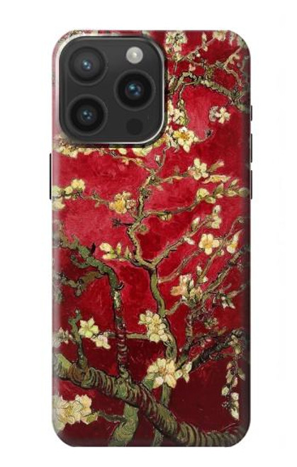 S2414 赤開花アーモンドの木 フィンセント・ファン・ゴッホ Red Blossoming Almond Tree Van Gogh iPhone 15 Pro Max バックケース、フリップケース・カバー