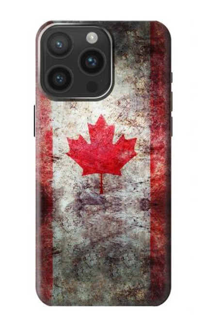 S2490 カナダメープルリーフ旗 Canada Maple Leaf Flag Texture iPhone 15 Pro Max バックケース、フリップケース・カバー